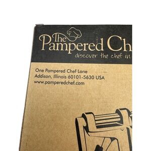 The Pampered Chef Apple Peeler Corer Slicer 2430 Silver Red Hand Crank New